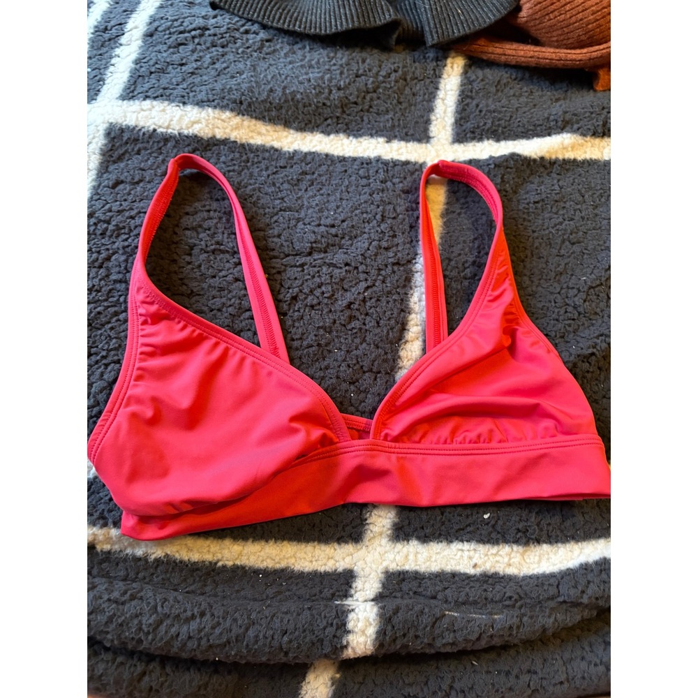 Billabong Womens Solid Pink Fixed Triangle Bikini Top Swimwear‎ Small